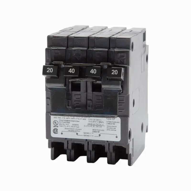 breaker triplex Siemens Q22040CT 1x20 + 2x40 + 1x20 breaker triplex Siemens Q22040CT 1x20 + 2x40 + 1x20