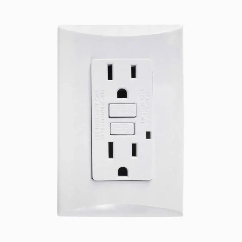 tomacorriente GFCI Eagle 1018 doble línea plata