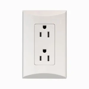 tomacorriente doble Eagle 1009A línea plata